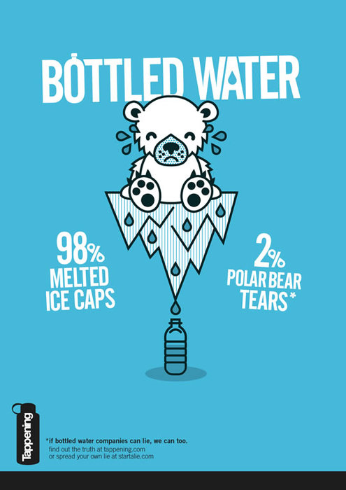 Smart Water Advert. Bottled Water: 98% melted ice