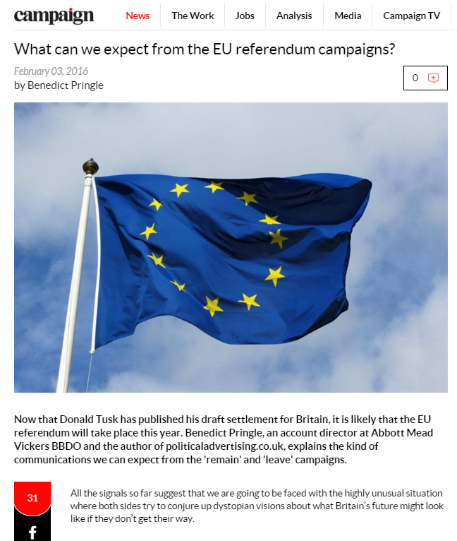 What can we expect from EU referendum campaigns